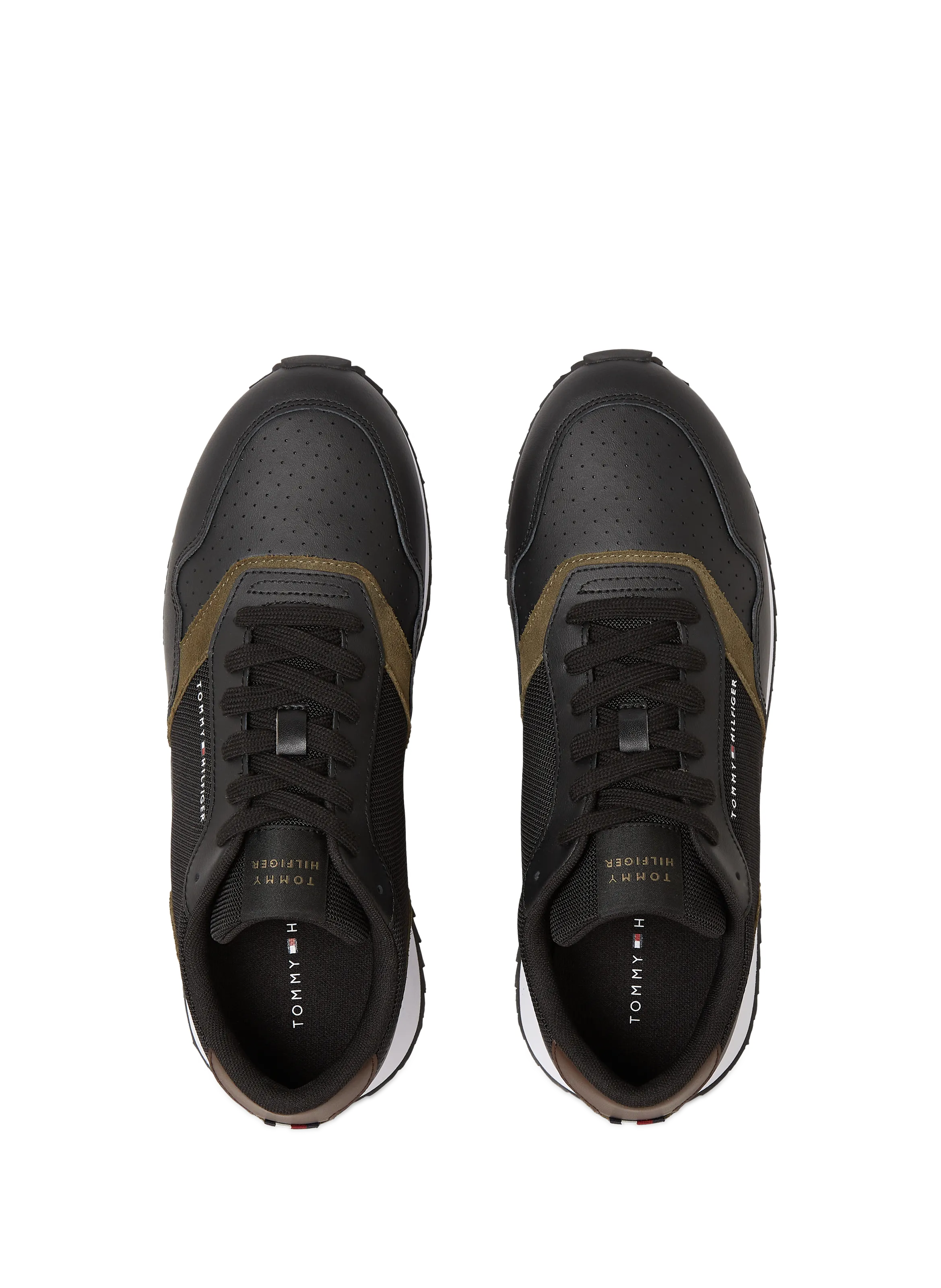 Tommy hilfiger  Leather Running Sneakers - Black