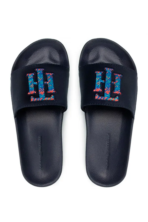 Tommy Hilfiger Navy Women's TH Logo Slides