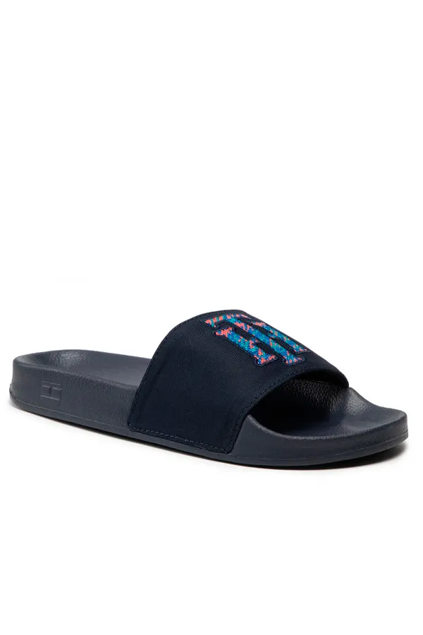 Tommy Hilfiger Navy Women's TH Logo Slides