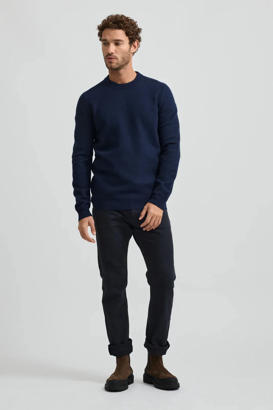 Toorallie Boiled Knit Crew Navy