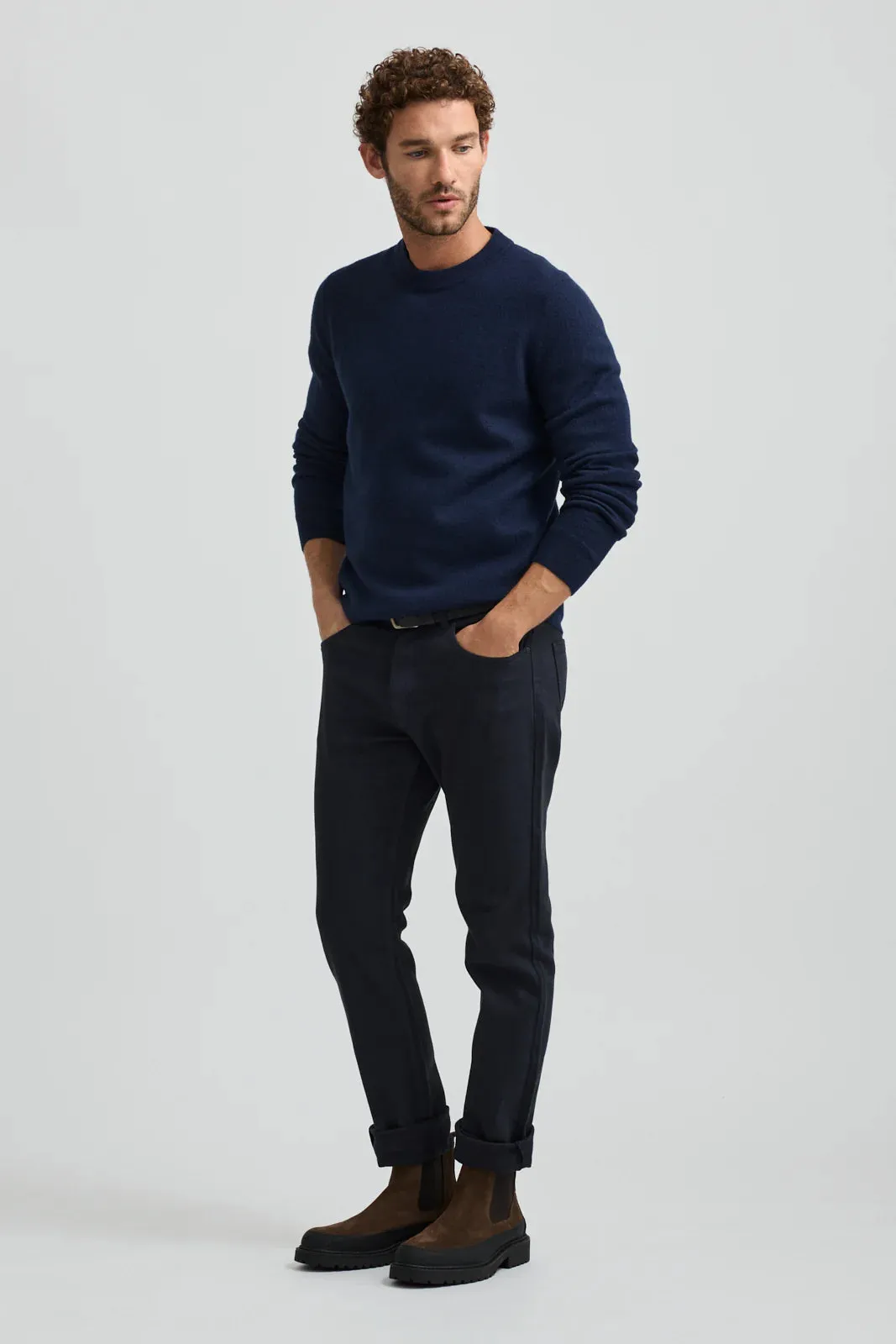 Toorallie Boiled Knit Crew Navy