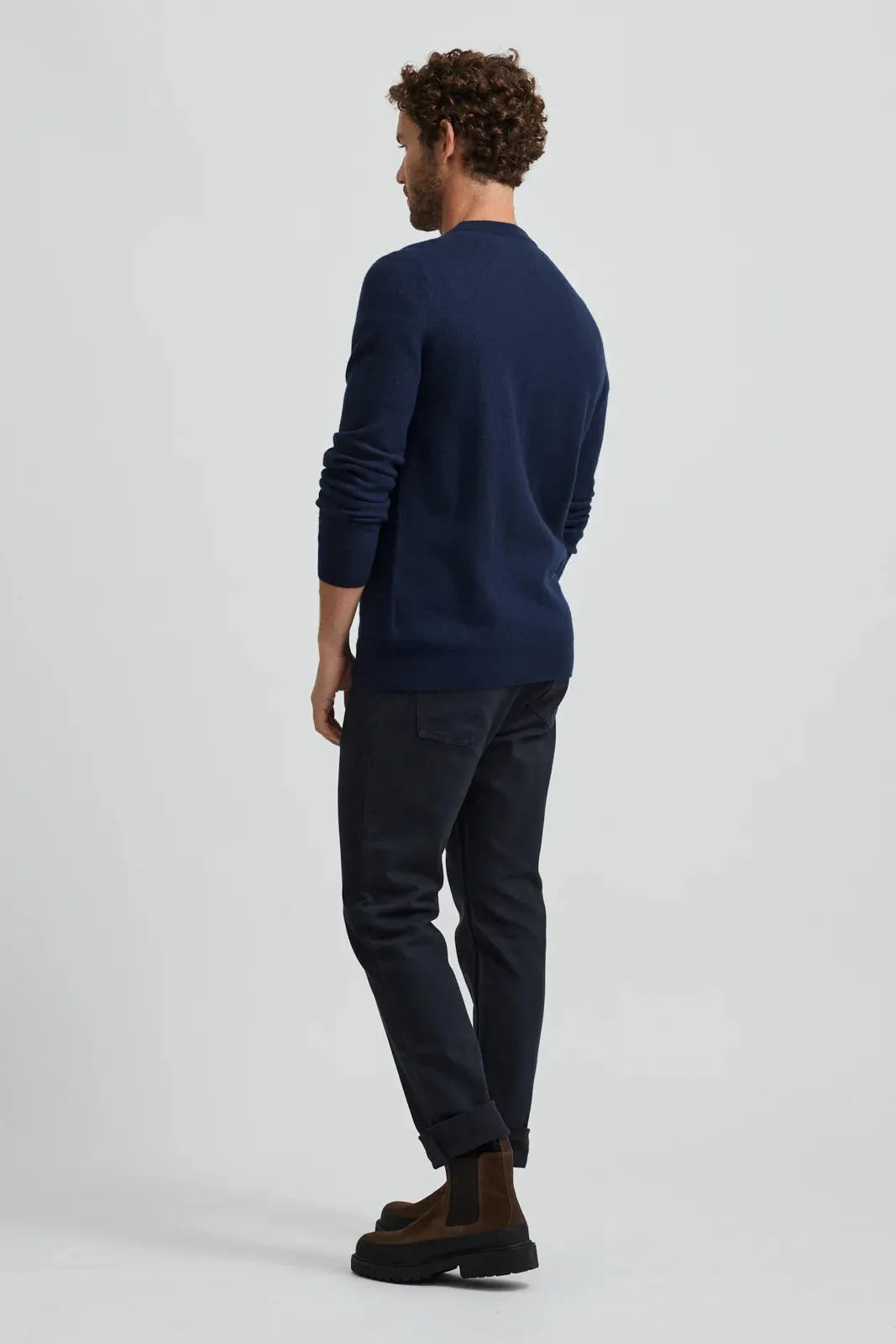 Toorallie Boiled Knit Crew Navy