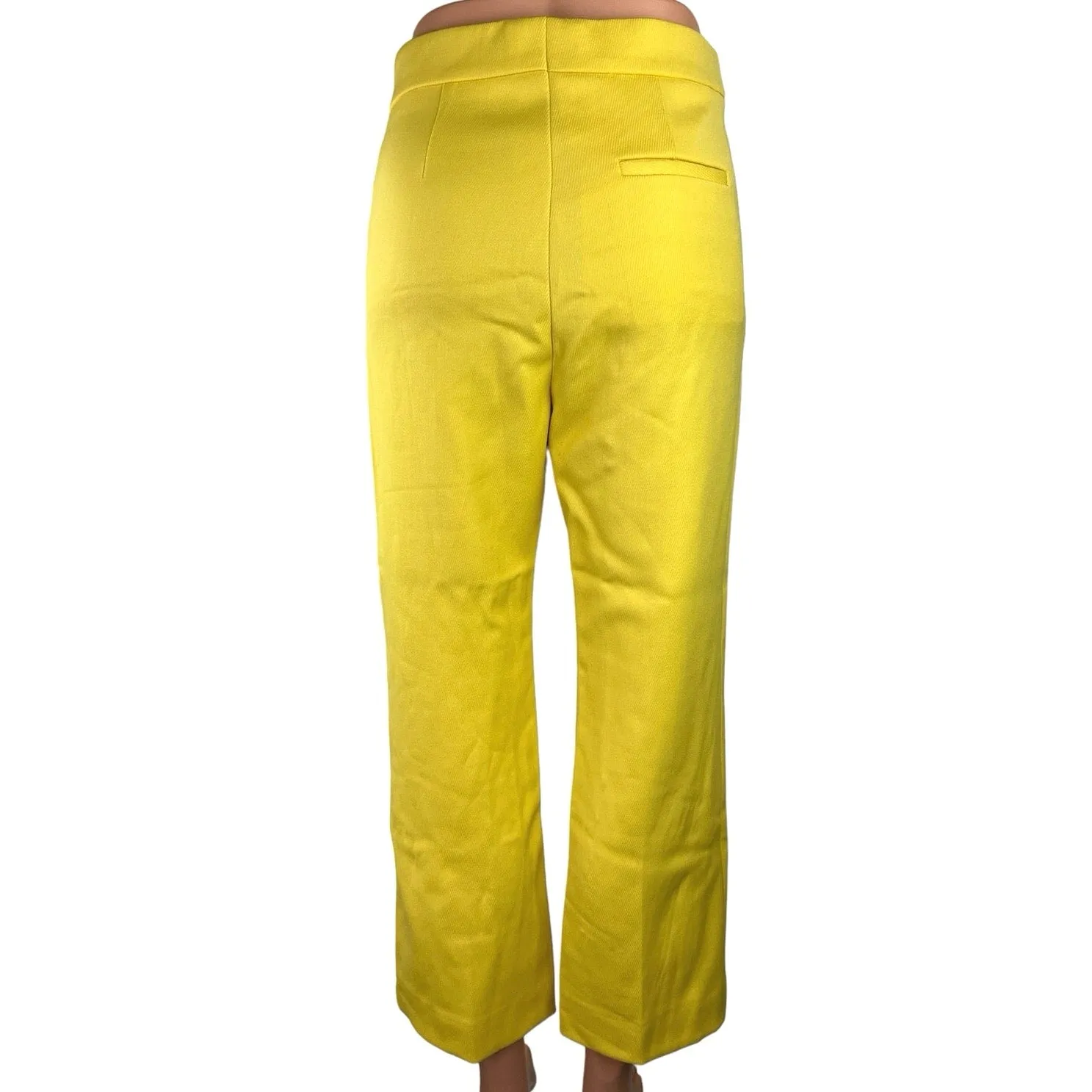 Tory Burch Sport Yellow High Rise Flat Front Stretch Wide Leg Pants Size XS