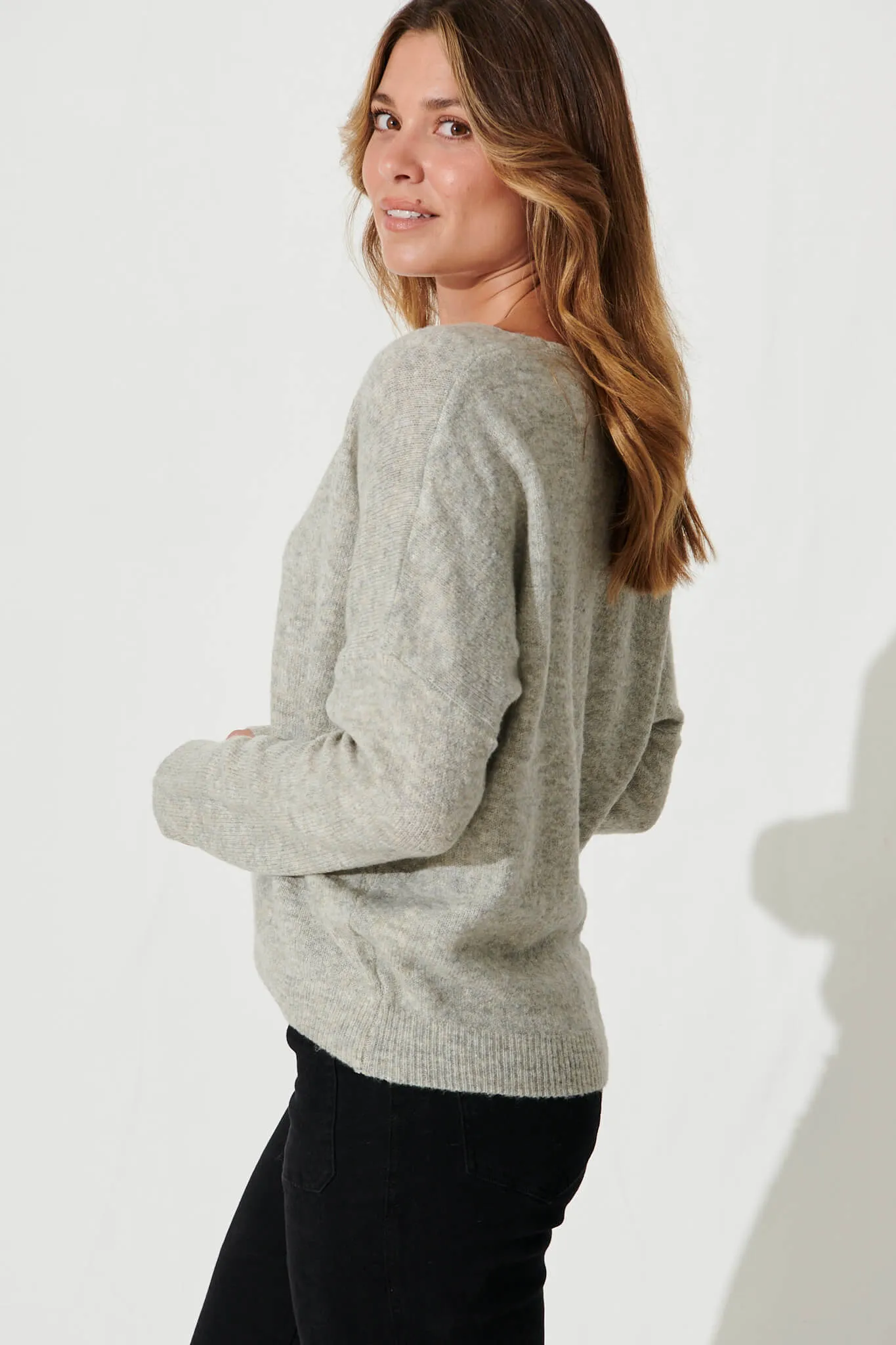 Treacle Knit In Light Grey Wool Blend