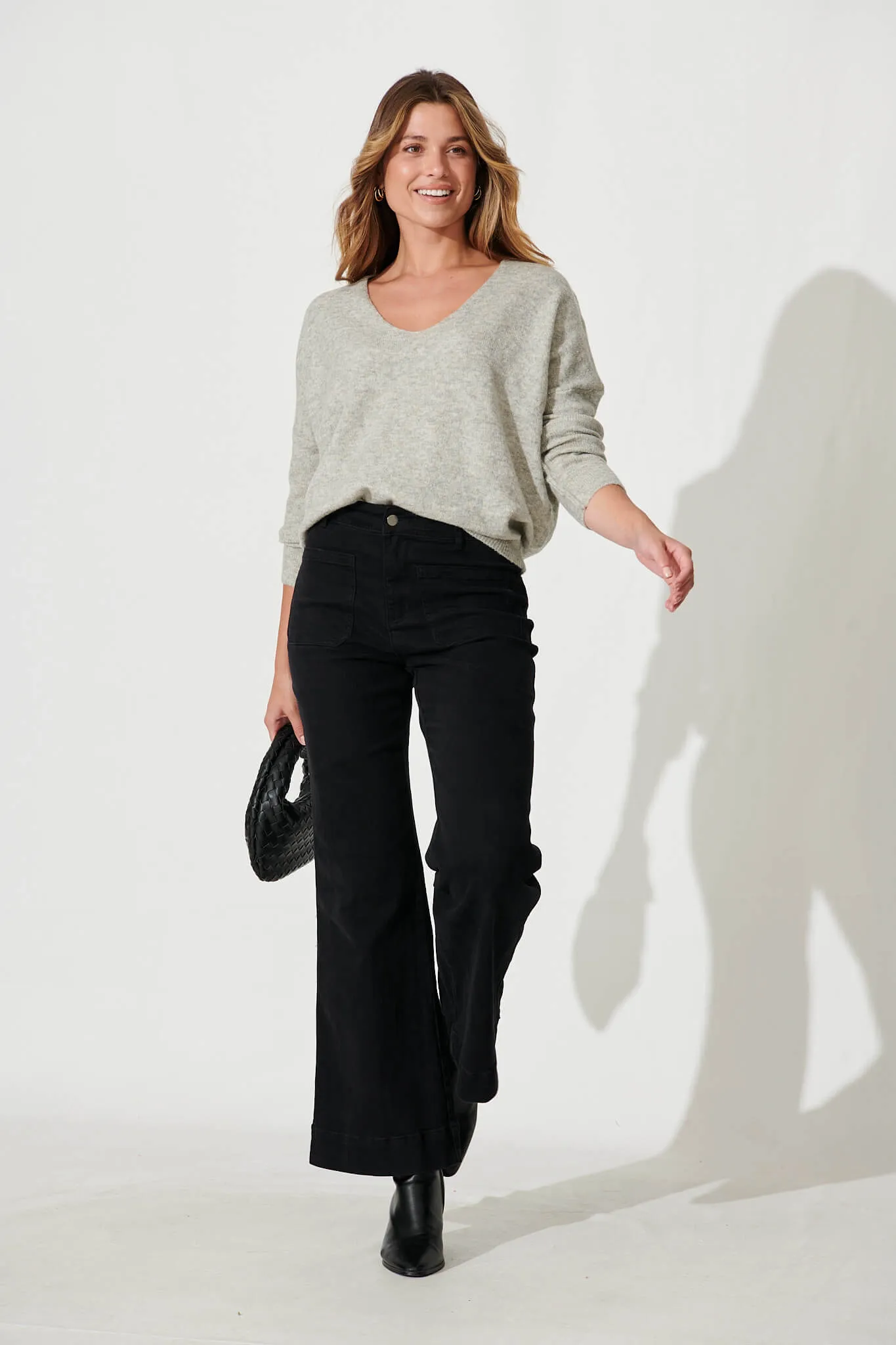 Treacle Knit In Light Grey Wool Blend