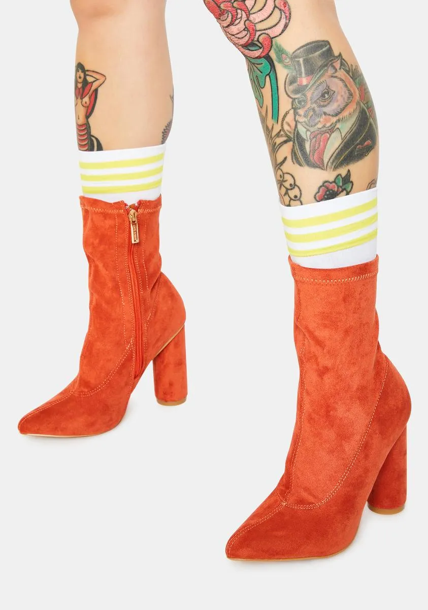 Trendy Rust Sexpot Ankle Boots