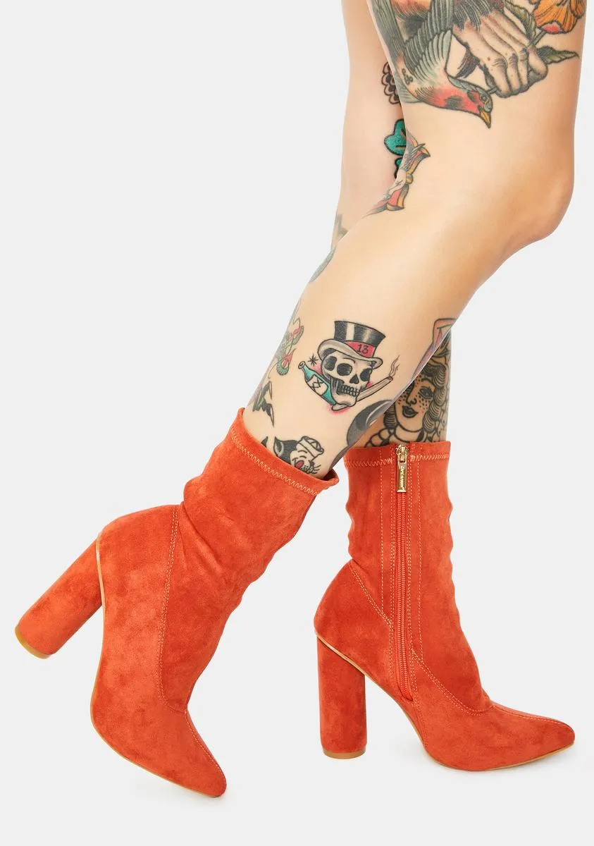 Trendy Rust Sexpot Ankle Boots