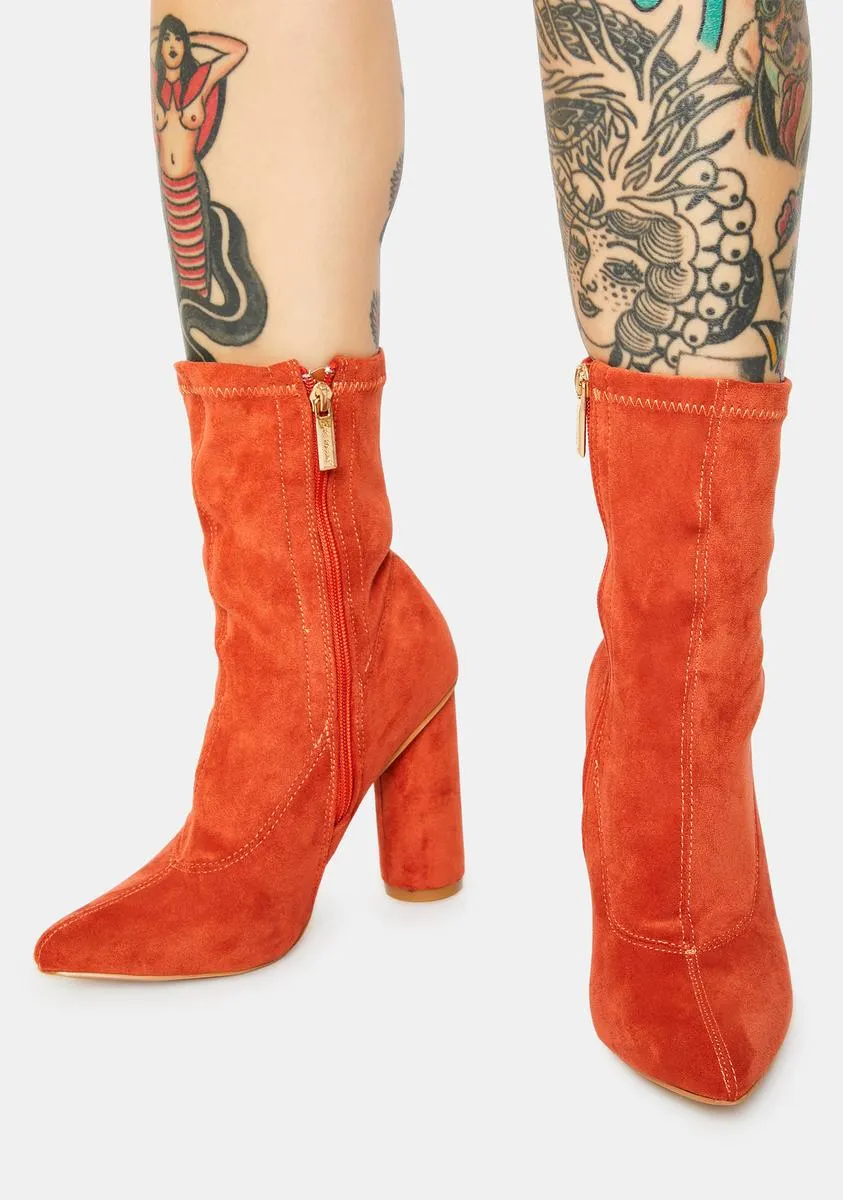 Trendy Rust Sexpot Ankle Boots