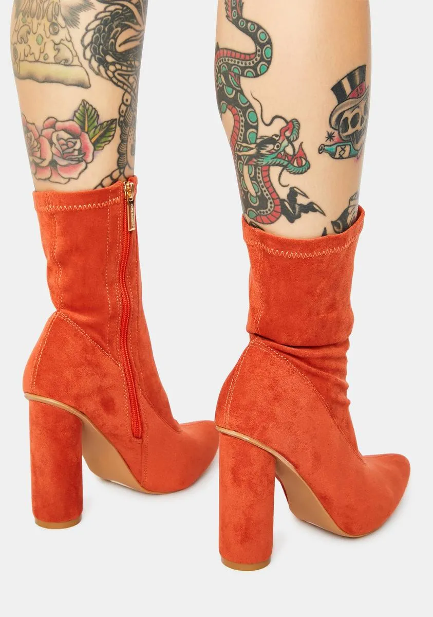 Trendy Rust Sexpot Ankle Boots