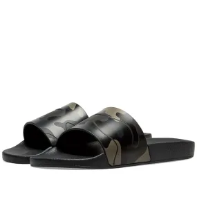 Valentino Metallic Slide Sandals Black & Dark Rutenio