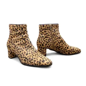 Via Spiga Animal Print Ankle Heel Boots Size 6.5