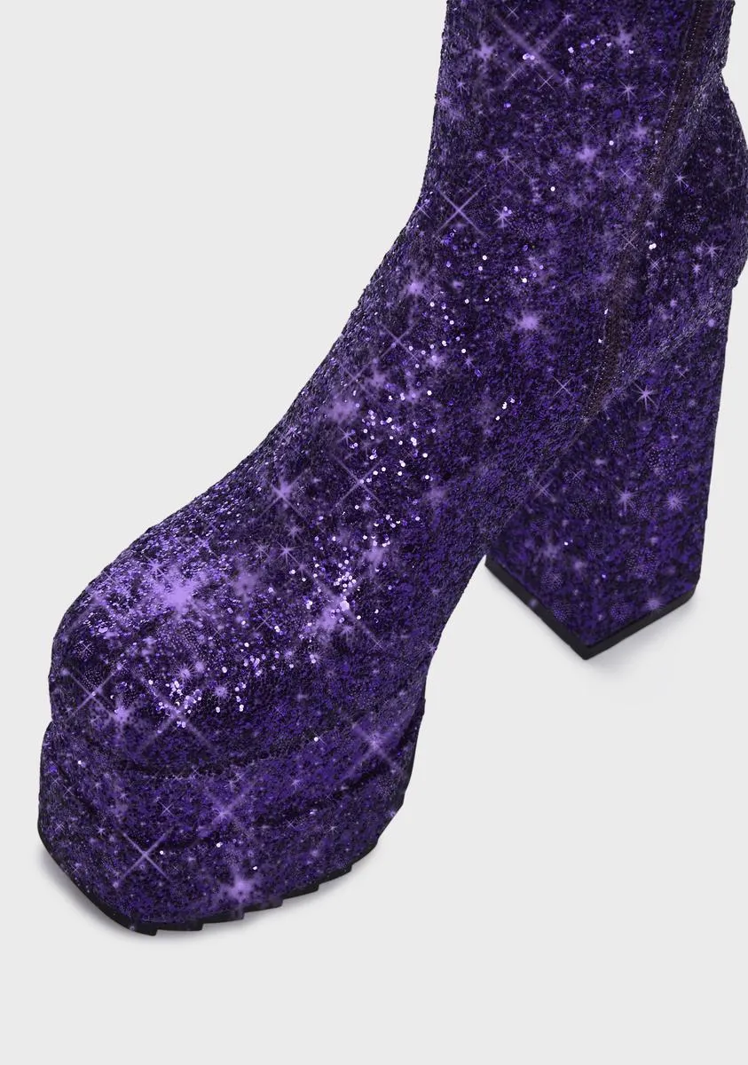 Vibrant Purple Papi Platform Boots