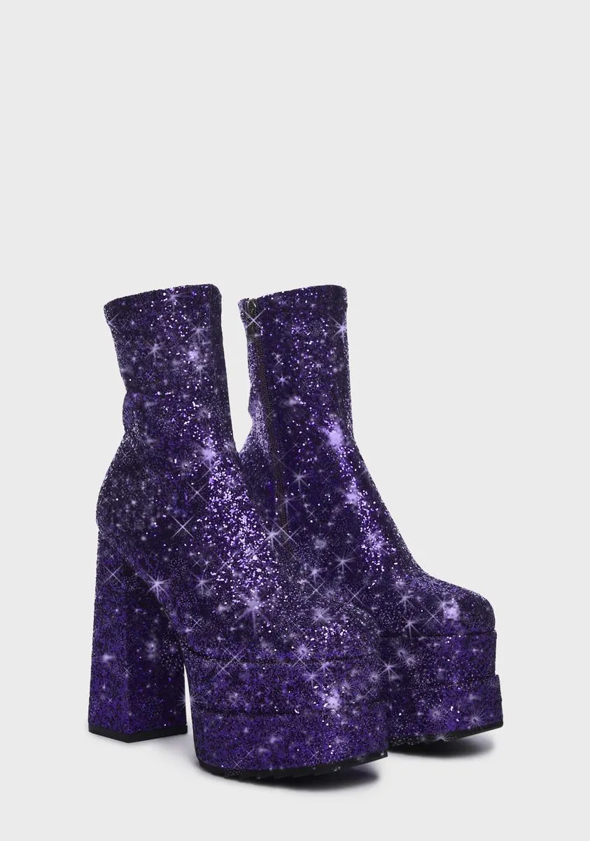 Vibrant Purple Papi Platform Boots