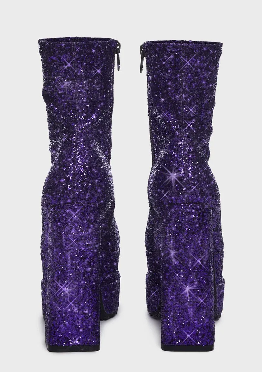 Vibrant Purple Papi Platform Boots