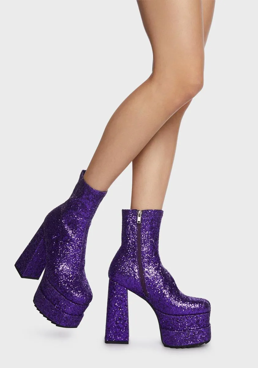 Vibrant Purple Papi Platform Boots