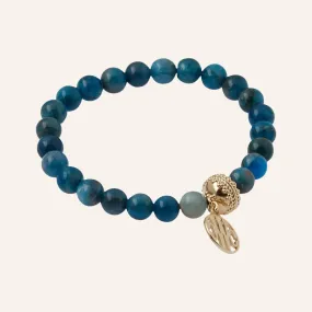 Victoire Apatite 8mm Bracelet Stretch Beaded Gemstone Blue