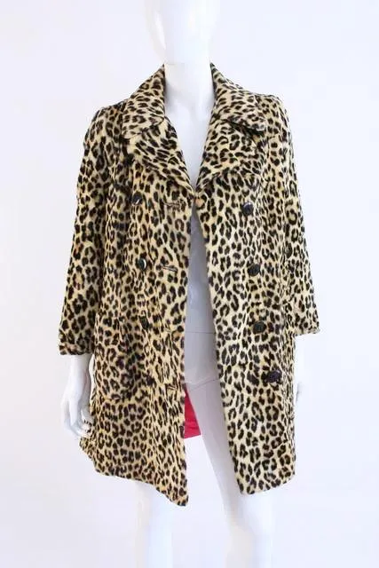 Leopard Print Faux Fur Coat