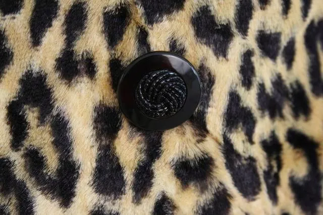 Leopard Print Faux Fur Coat