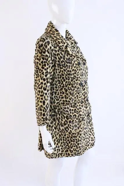 Leopard Print Faux Fur Coat