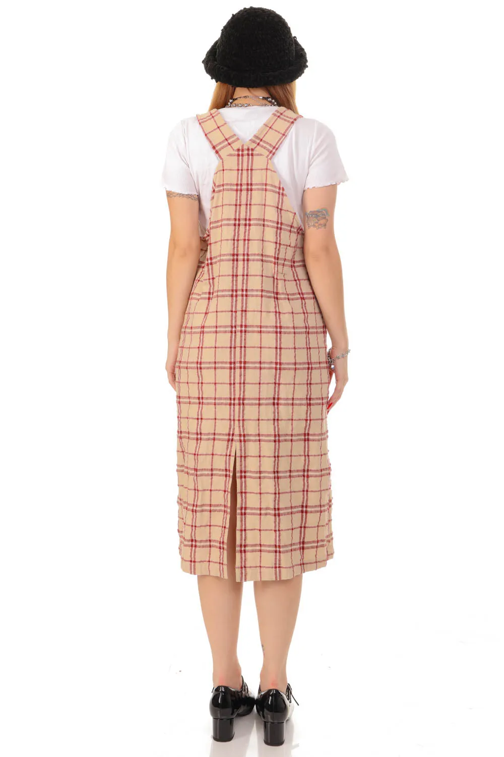 Vintage Y2K Plaid Tank Overall Dress - S/M/L