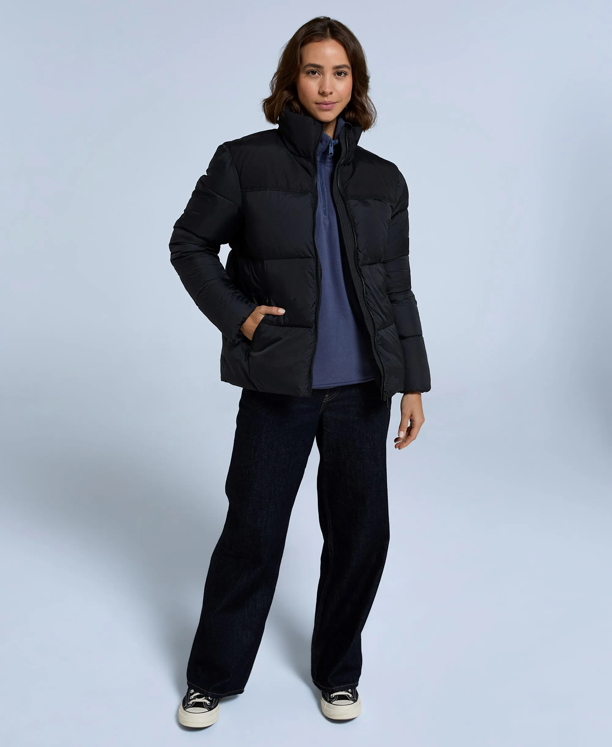 Voltage Womens Padded Coat - Jet Black