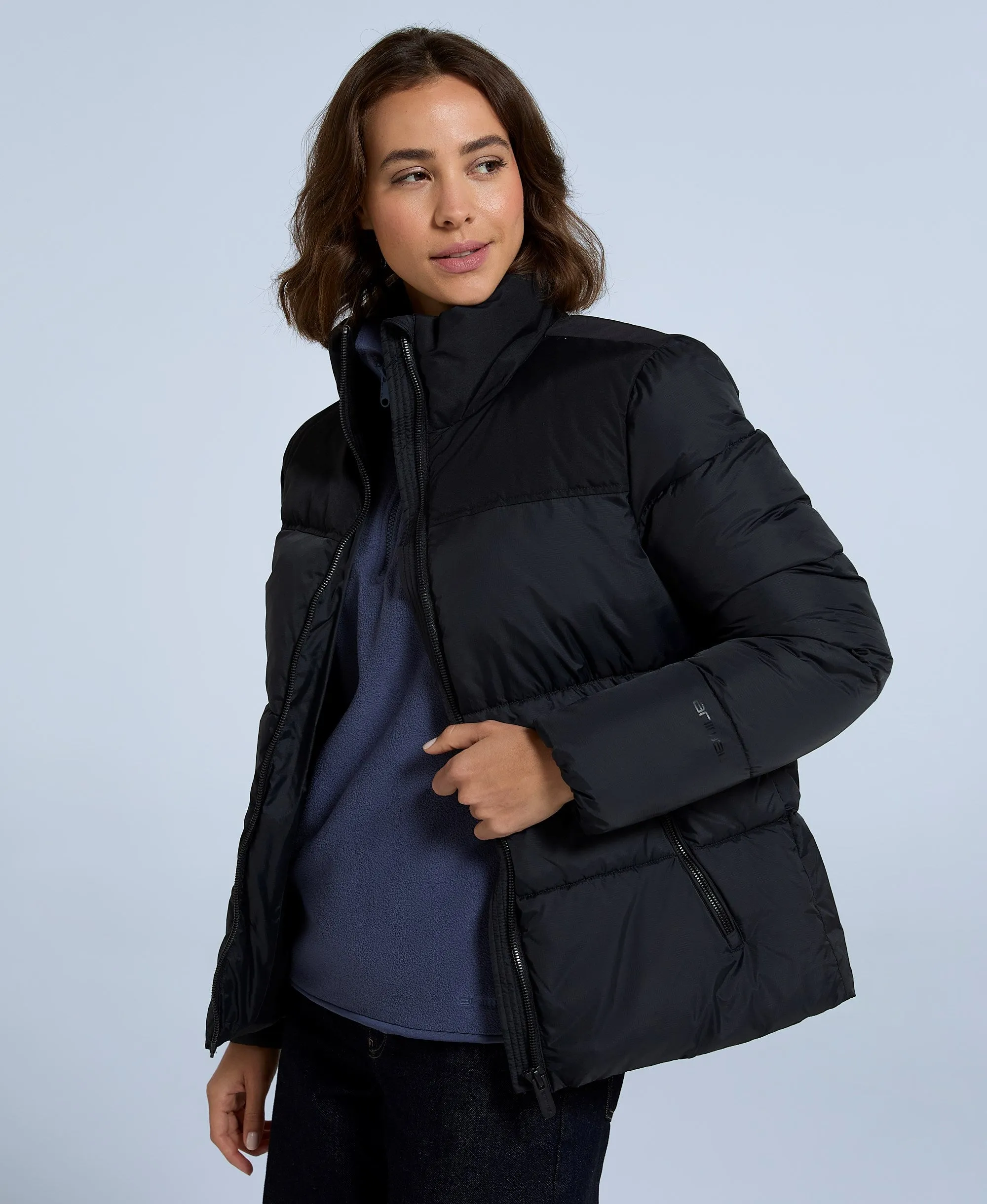 Voltage Womens Padded Coat - Jet Black