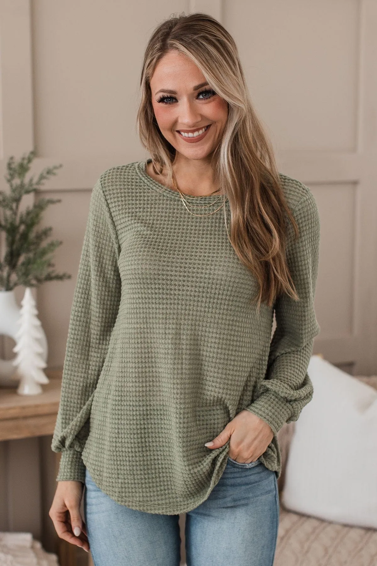 Want To Be Loved Sage Knit Top