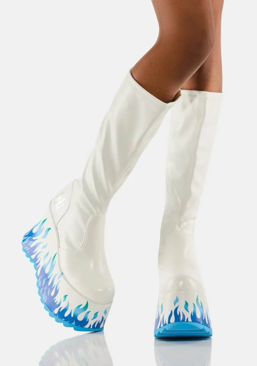 White Flame Ankle Boots