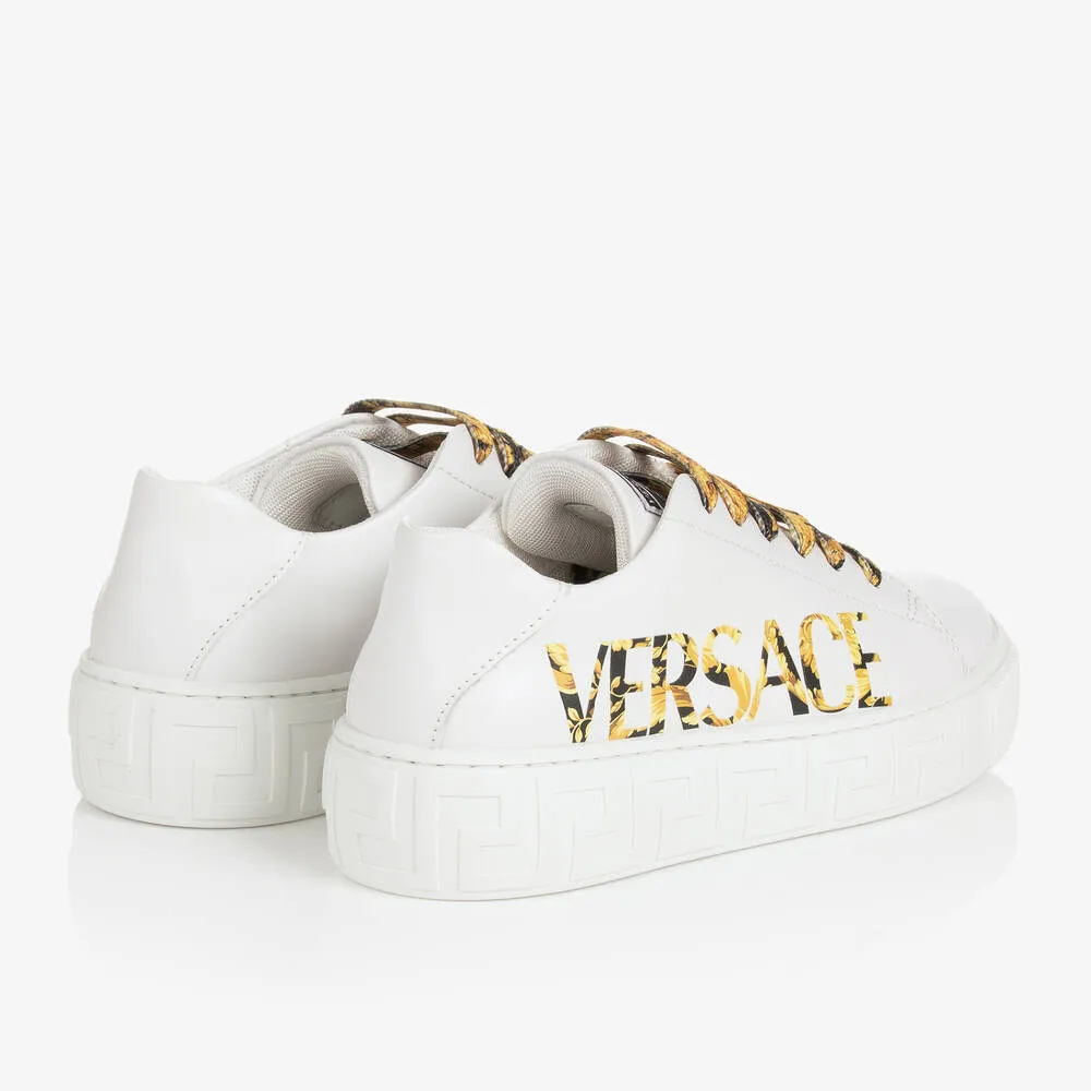 White Leather Barocco Trainers