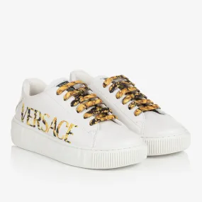 White Leather Barocco Trainers