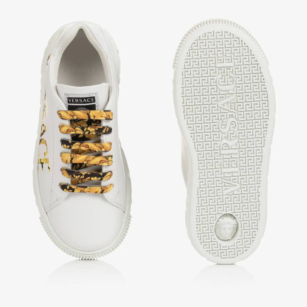 White Leather Barocco Trainers