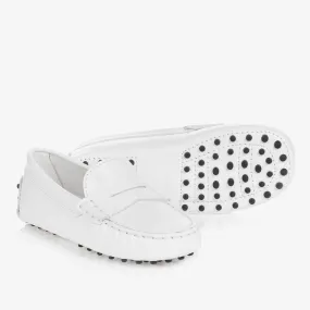 White Leather Loafers