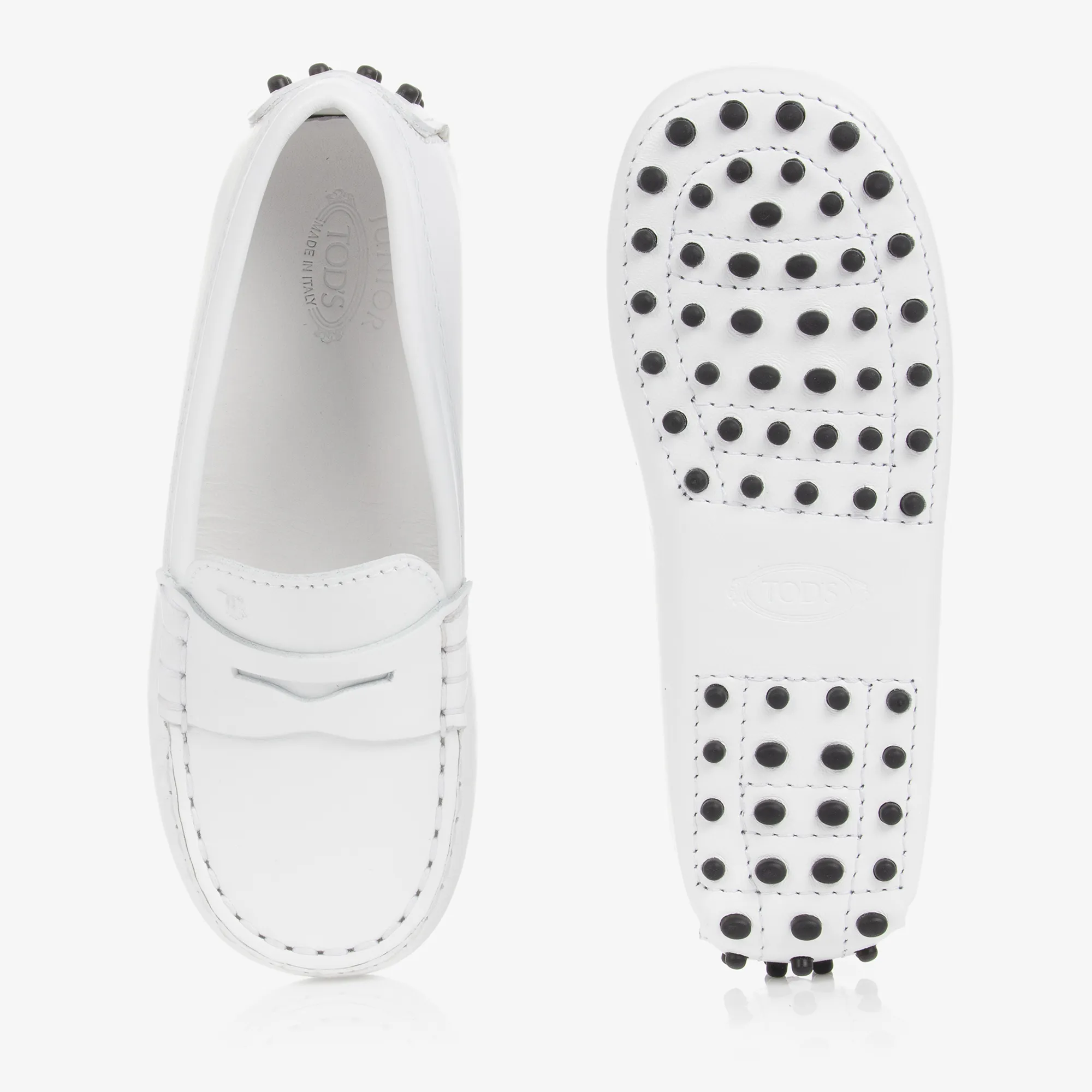 White Leather Loafers