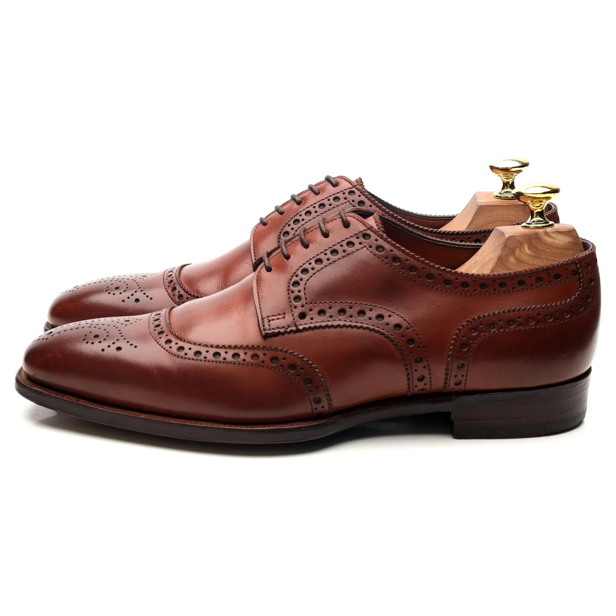 Wildsmith 'Covent' Tan Brown Leather Derby Brogues UK 7 F