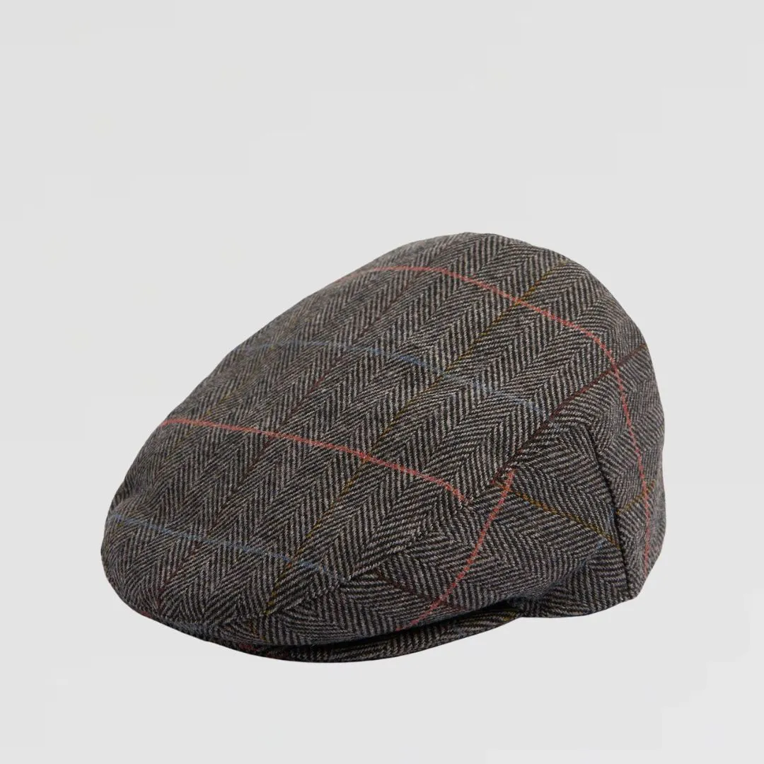 Wilkin Flat Cap (Olive Herringbone)