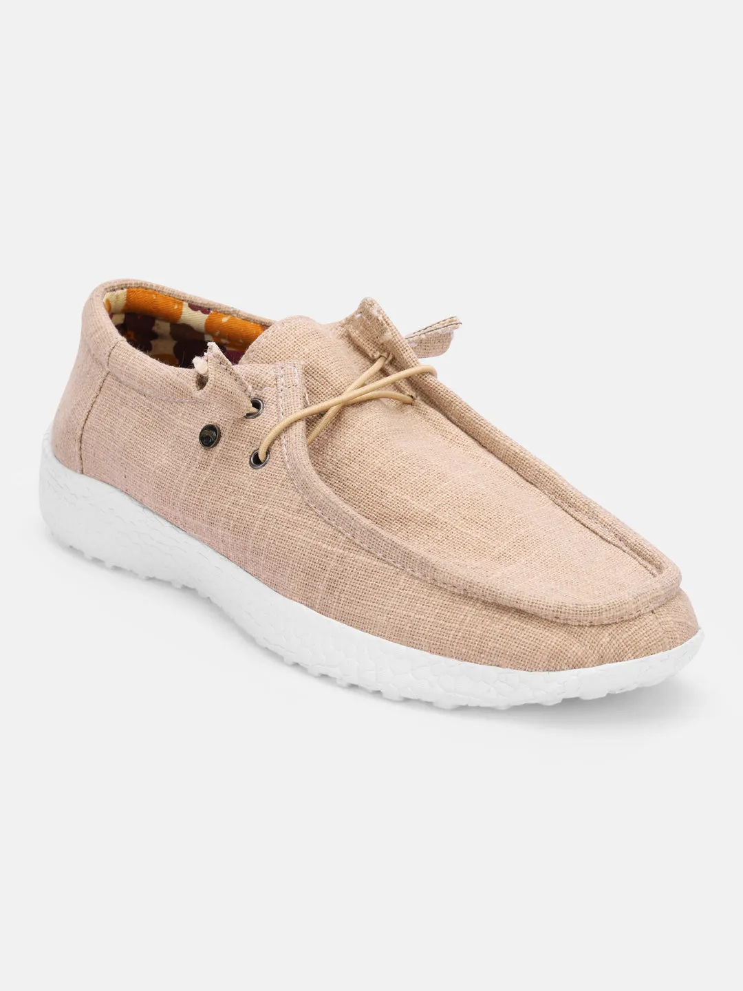 Women Beige Casual Canvas Slip-On Sneakers Shoes