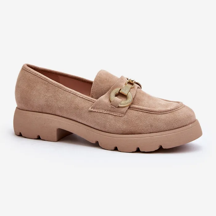 Women's Beige Decorated Railenes Moccasins