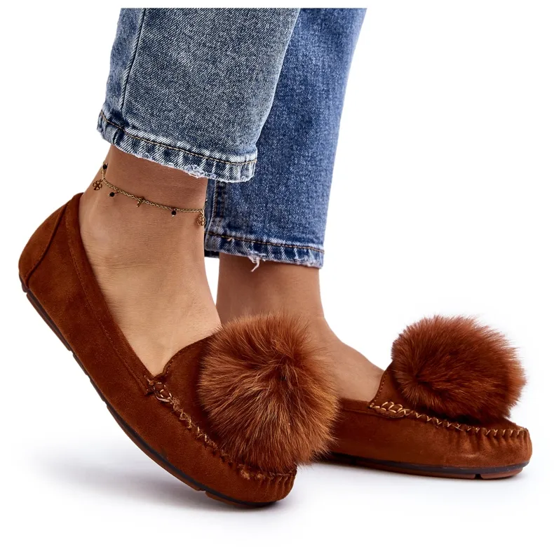 Women's Moccasins With Camel Novas Fur brown