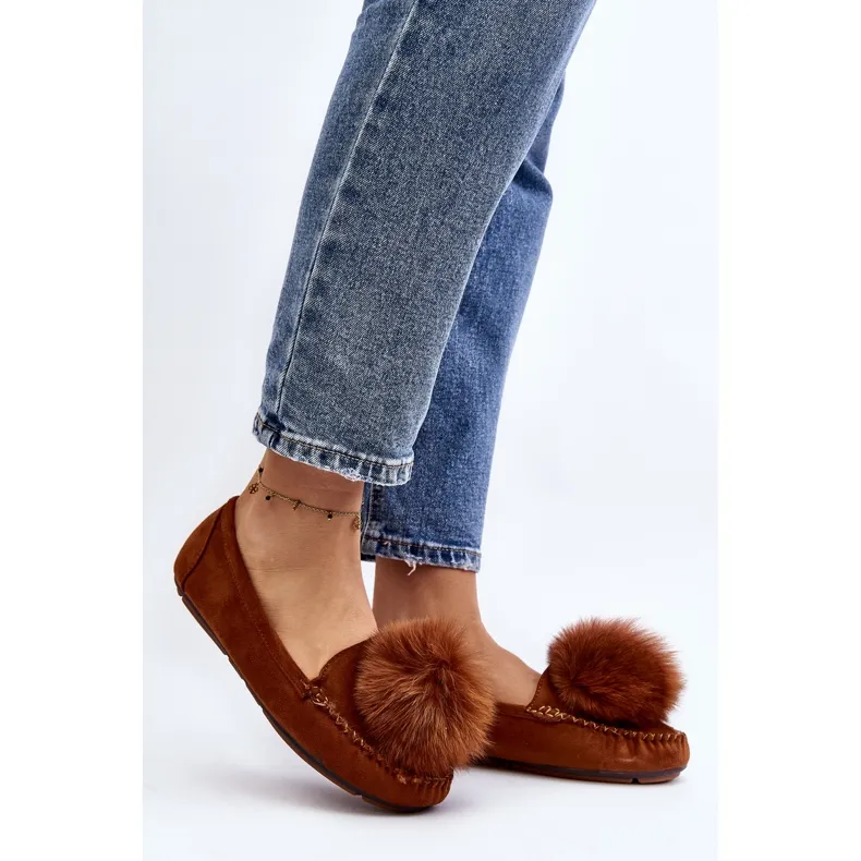 Women's Moccasins With Camel Novas Fur brown