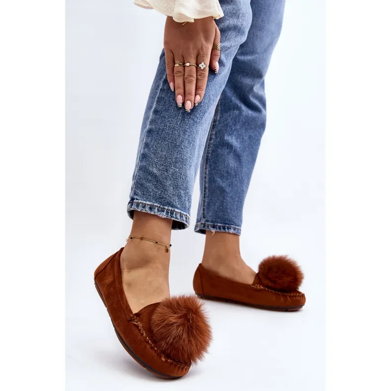 Women's Moccasins With Camel Novas Fur brown