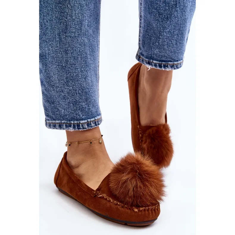 Women's Moccasins With Camel Novas Fur brown