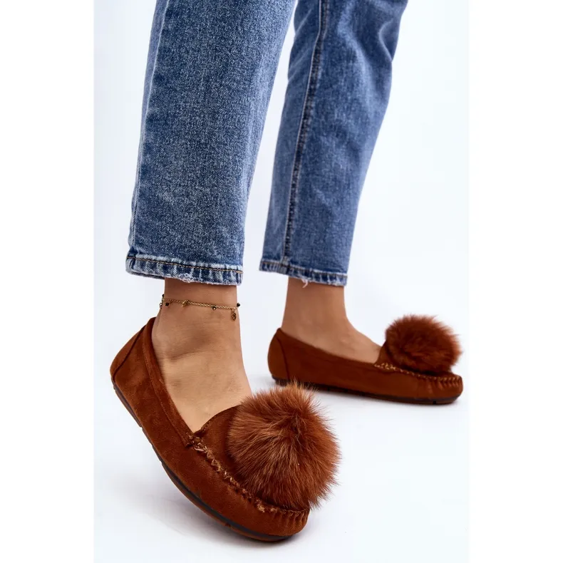 Women's Moccasins With Camel Novas Fur brown