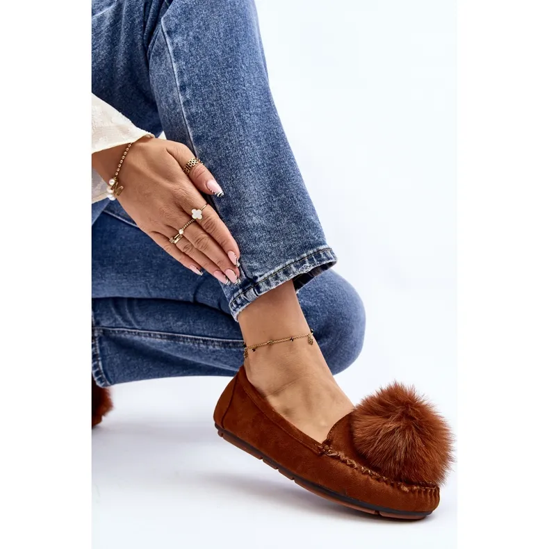 Women's Moccasins With Camel Novas Fur brown