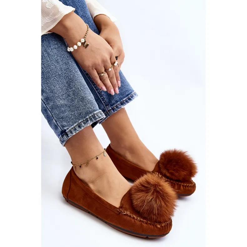 Women's Moccasins With Camel Novas Fur brown