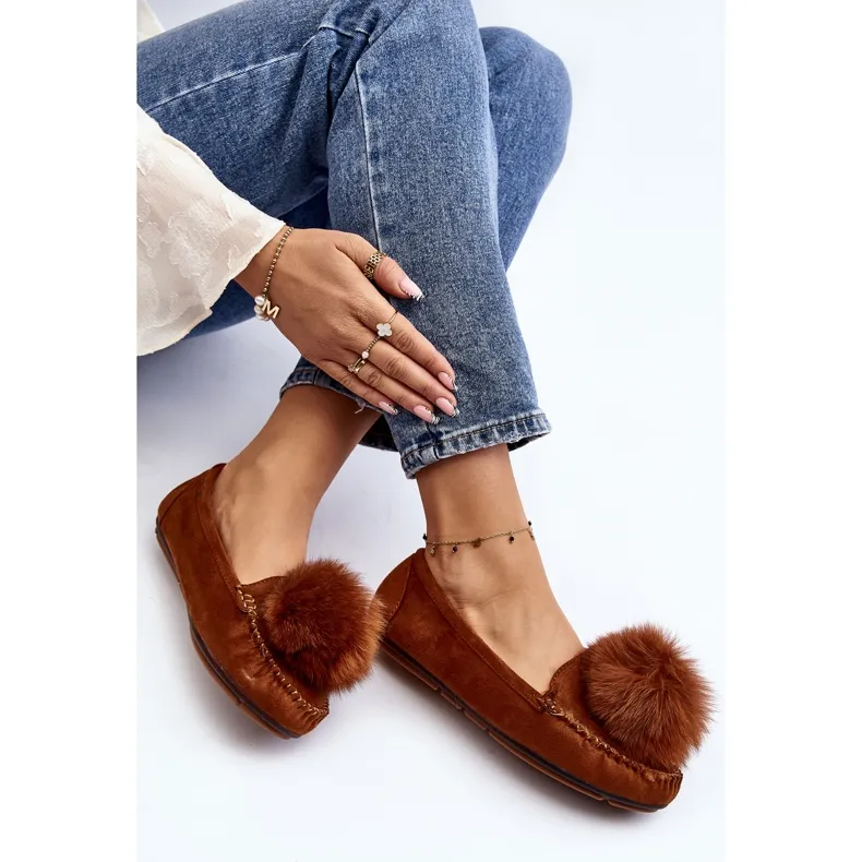 Women's Moccasins With Camel Novas Fur brown