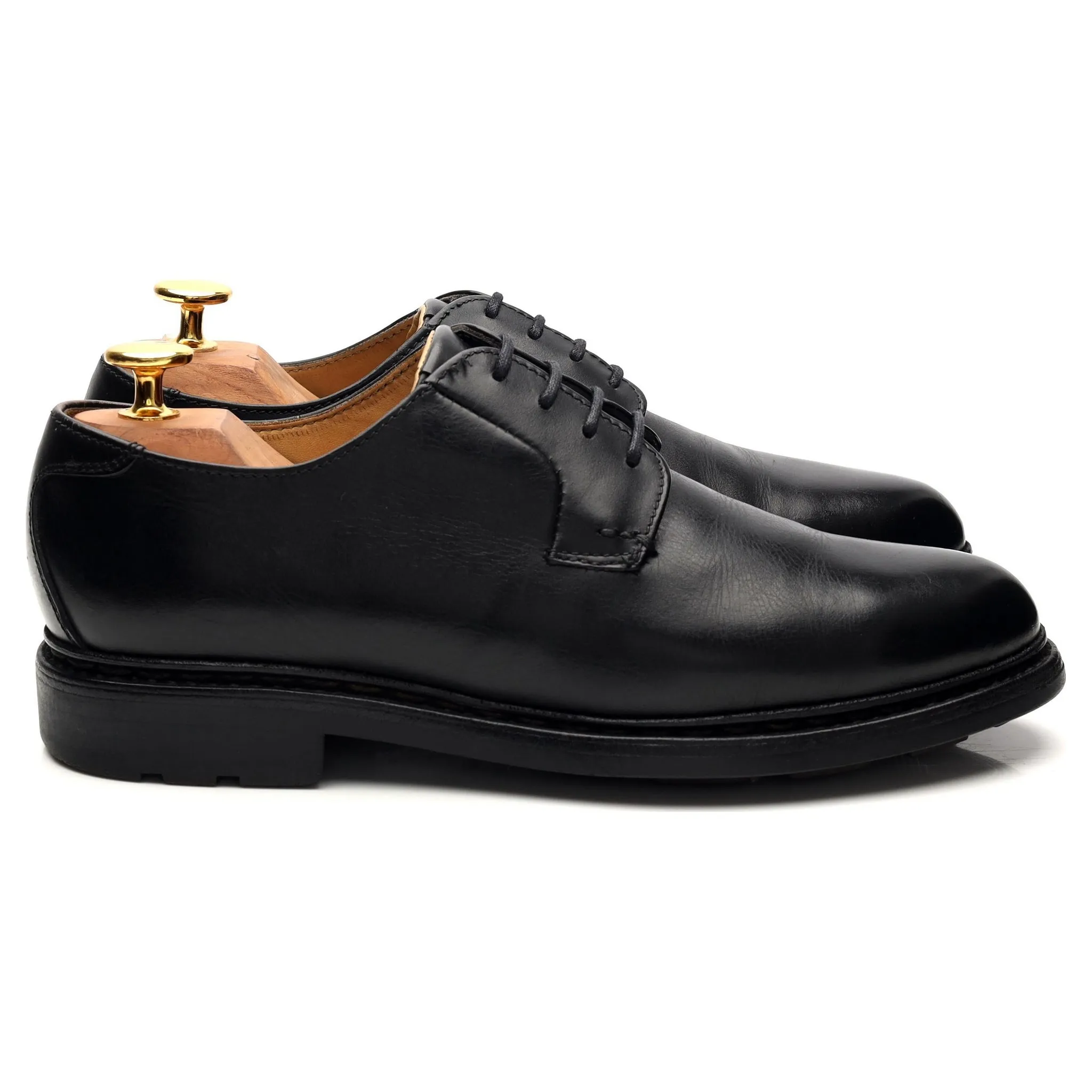 Women's Black Leather Derby UK 5.5