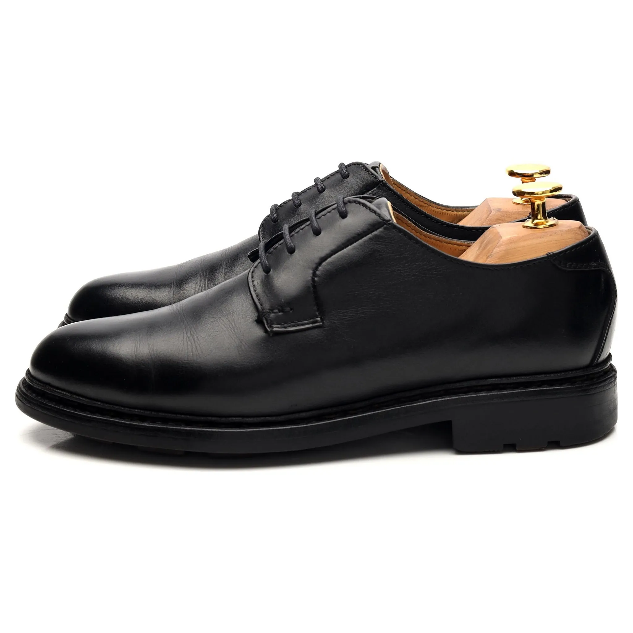 Women's Black Leather Derby UK 5.5