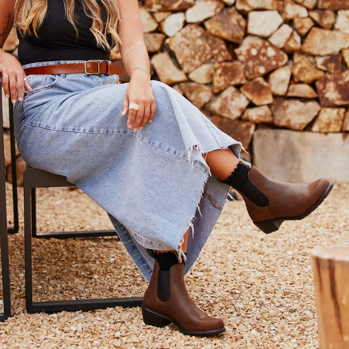 Antique Brown Heeled Boots for Women