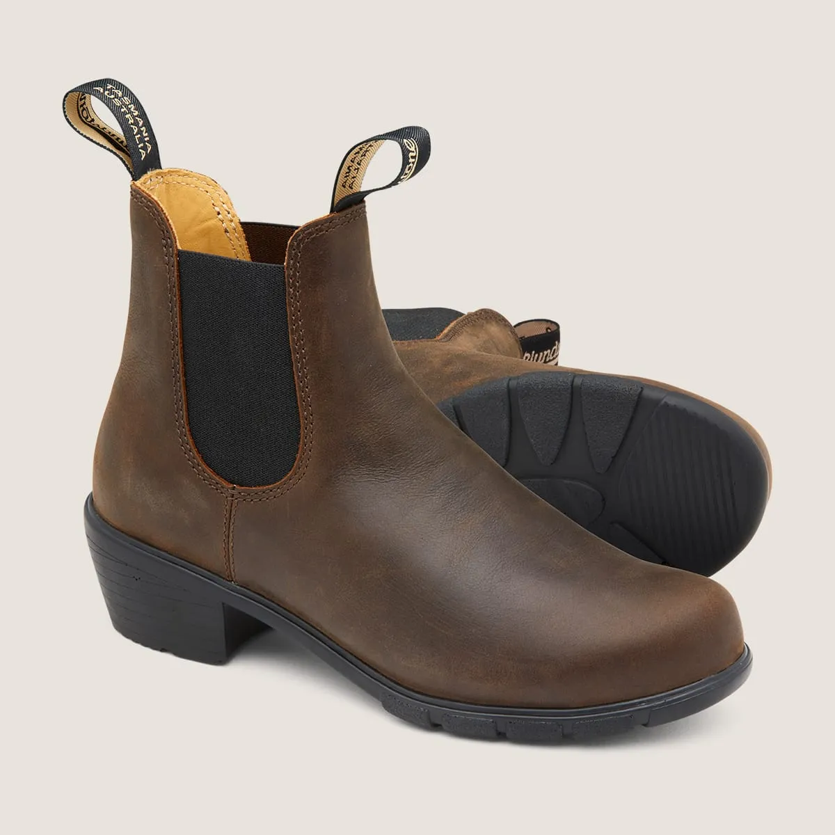 Antique Brown Heeled Boots for Women