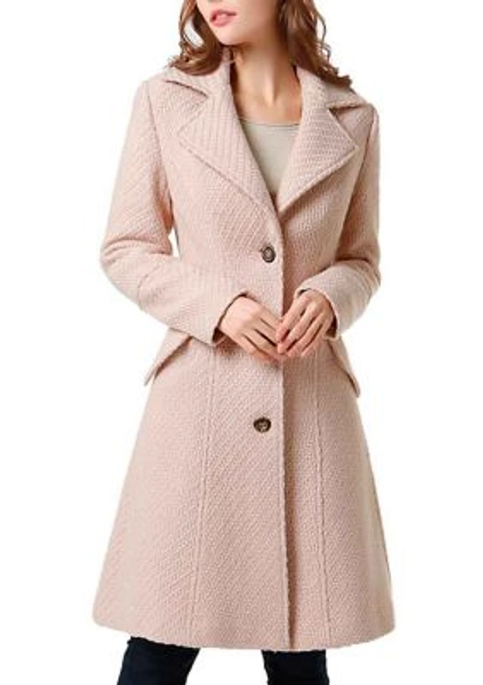 Women's Wool Blend Boucle Walking Coat